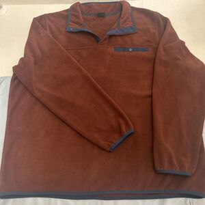 32 Degrees Mens Maroon Brown Polyester Pullover 1/4 Snap Button Sz XXL